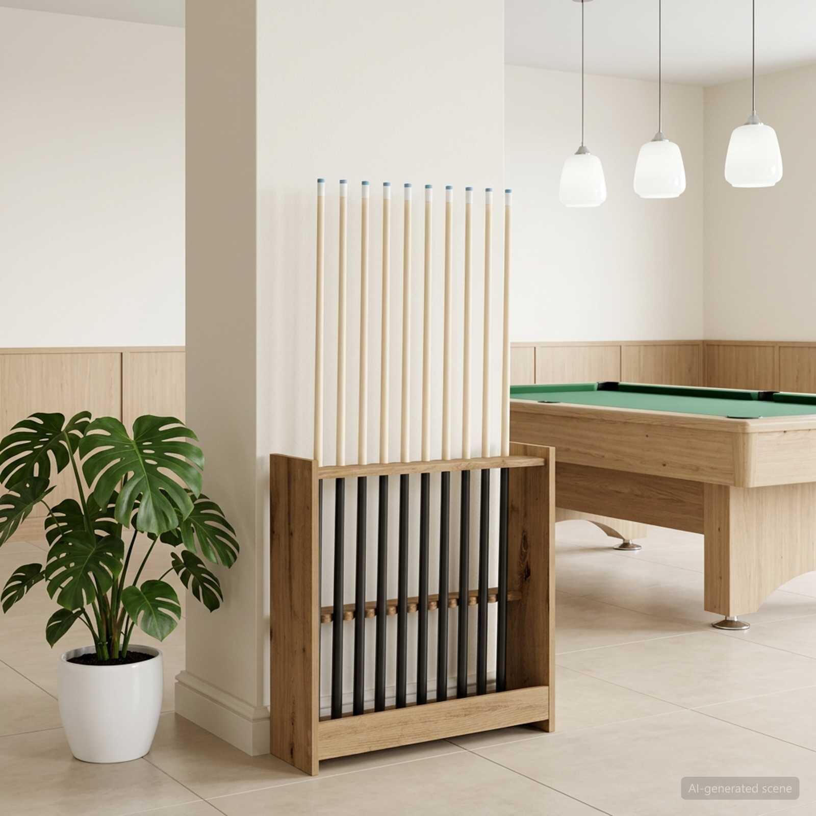 vidaXL Стойка за билярдно щеки Инженерна дървесина 60 x 20 x 57 см