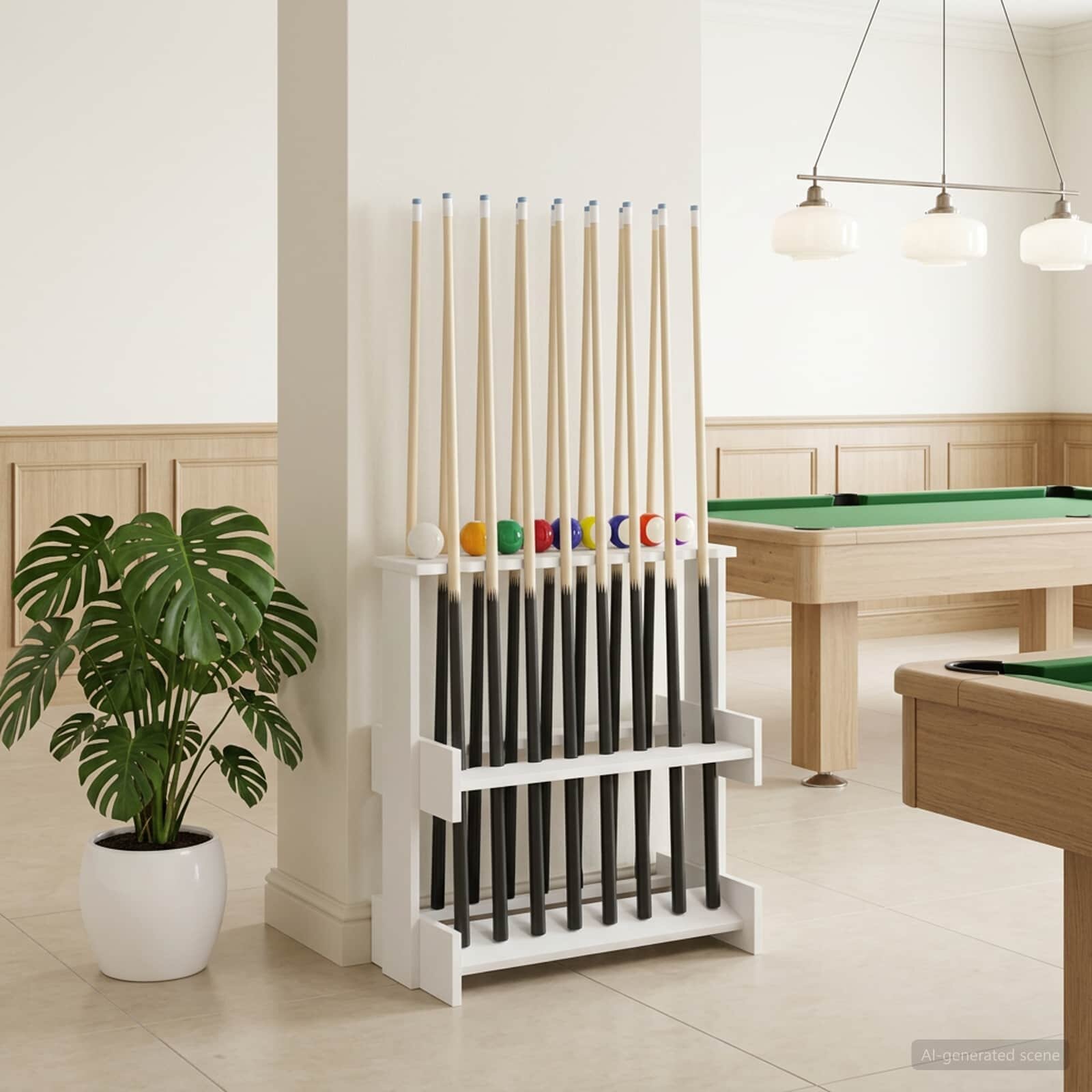 vidaXL Стойка за билярдно щеки Инженерна дървесина 60 x 35 x 60 см