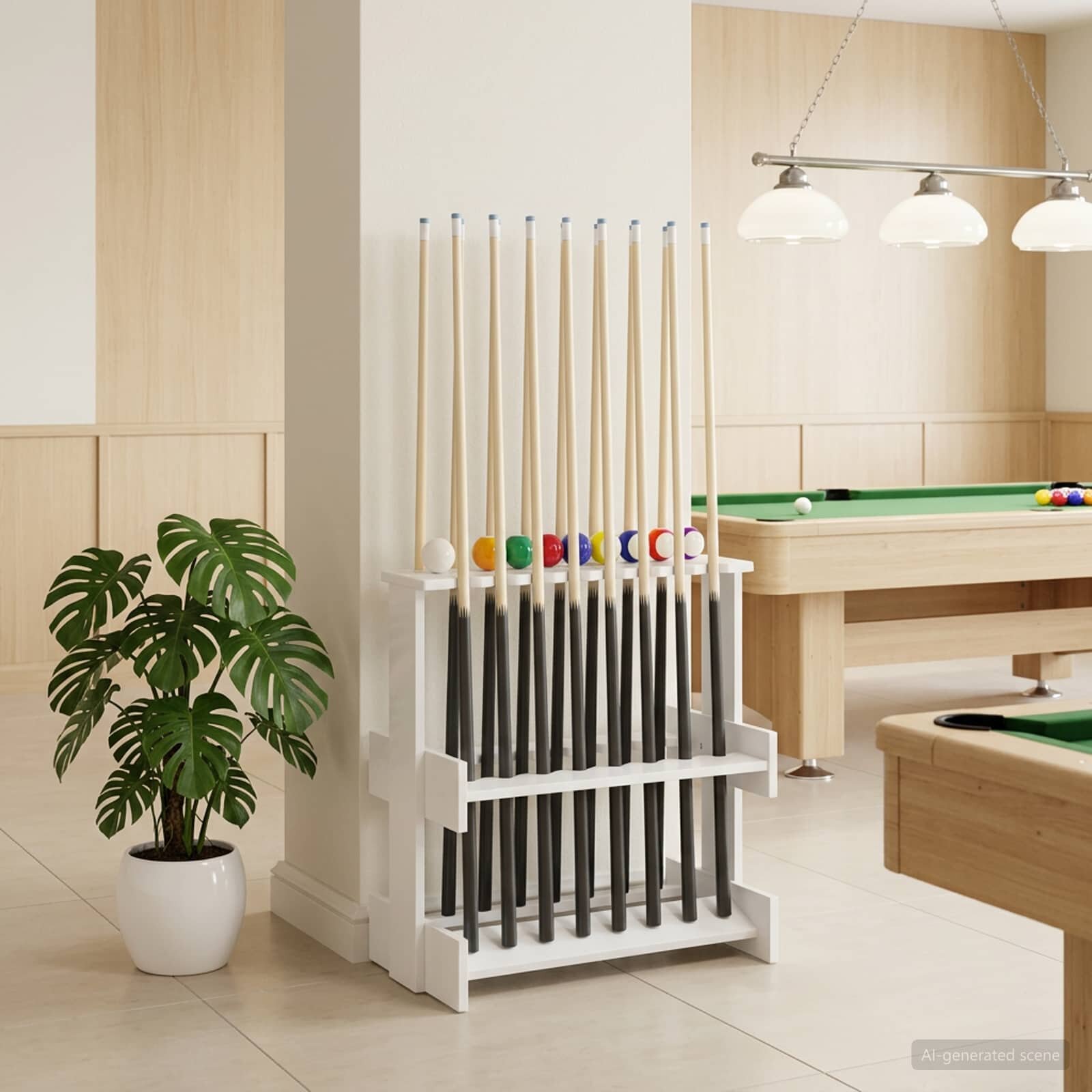 vidaXL Стойка за билярдно щеки Инженерна дървесина 60 x 35 x 60 см