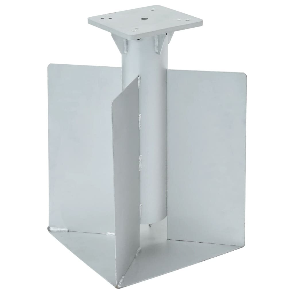 vidaXL Стойка за чадър за вграждане сребриста 275x275x45 см стомана