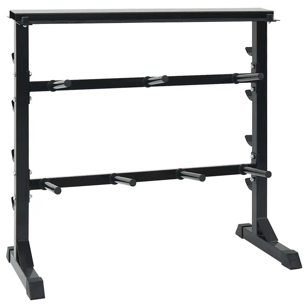 vidaXL Стойка за дъмбели Черно 99 x 45 x 955 см