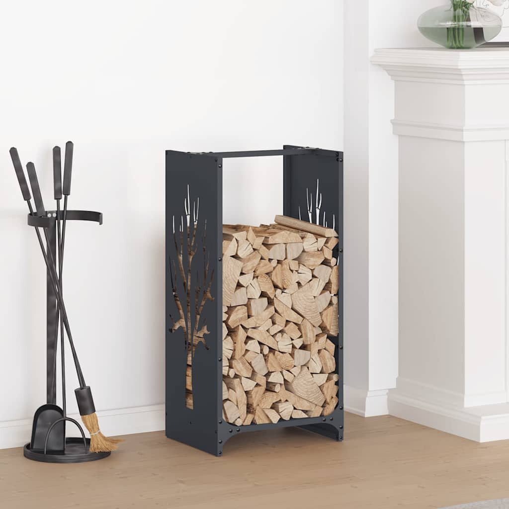 vidaXL Стойка за дърва 40x30x80 см студеновалцувана стомана