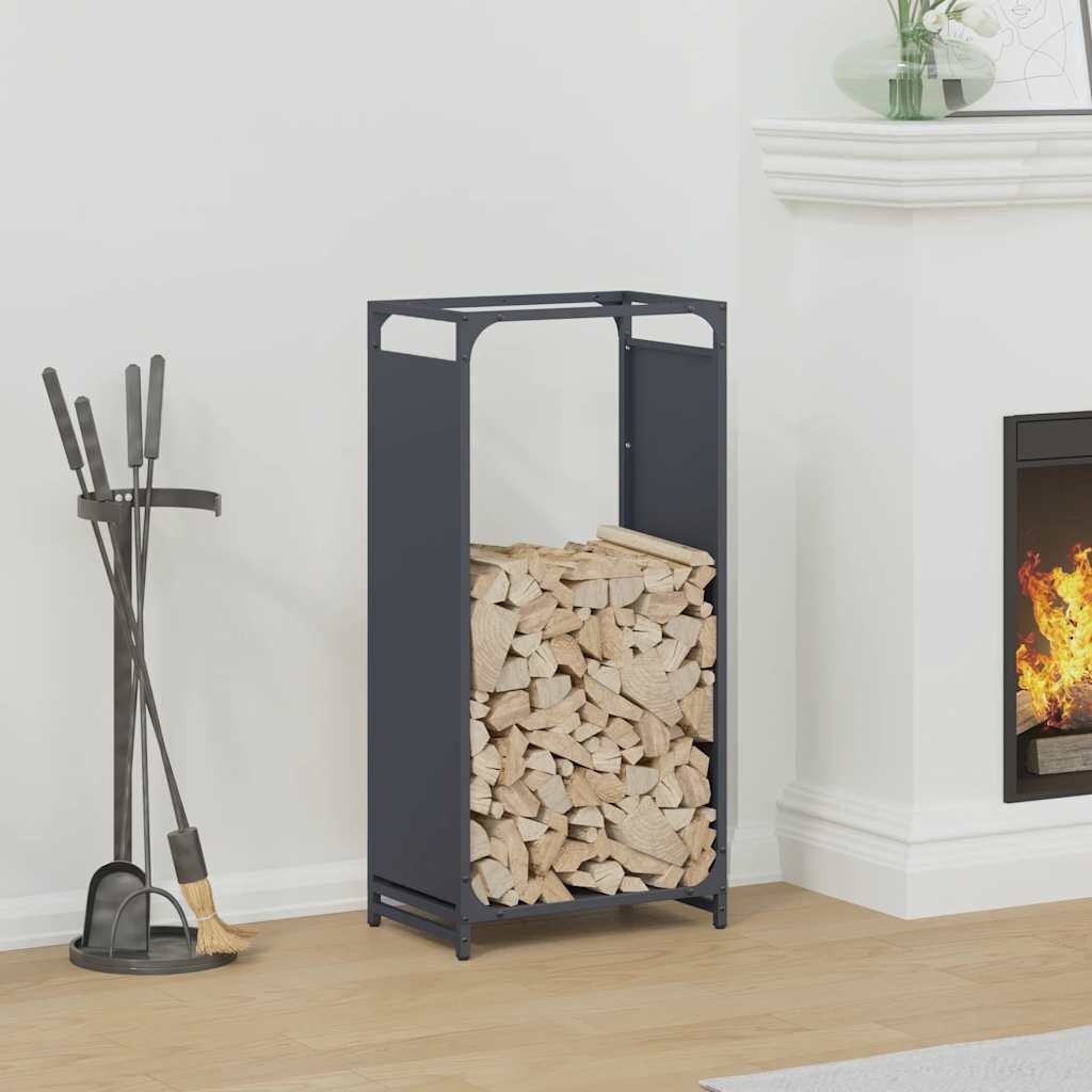 vidaXL Стойка за дърва 44x28x90 см студеновалцувана стомана