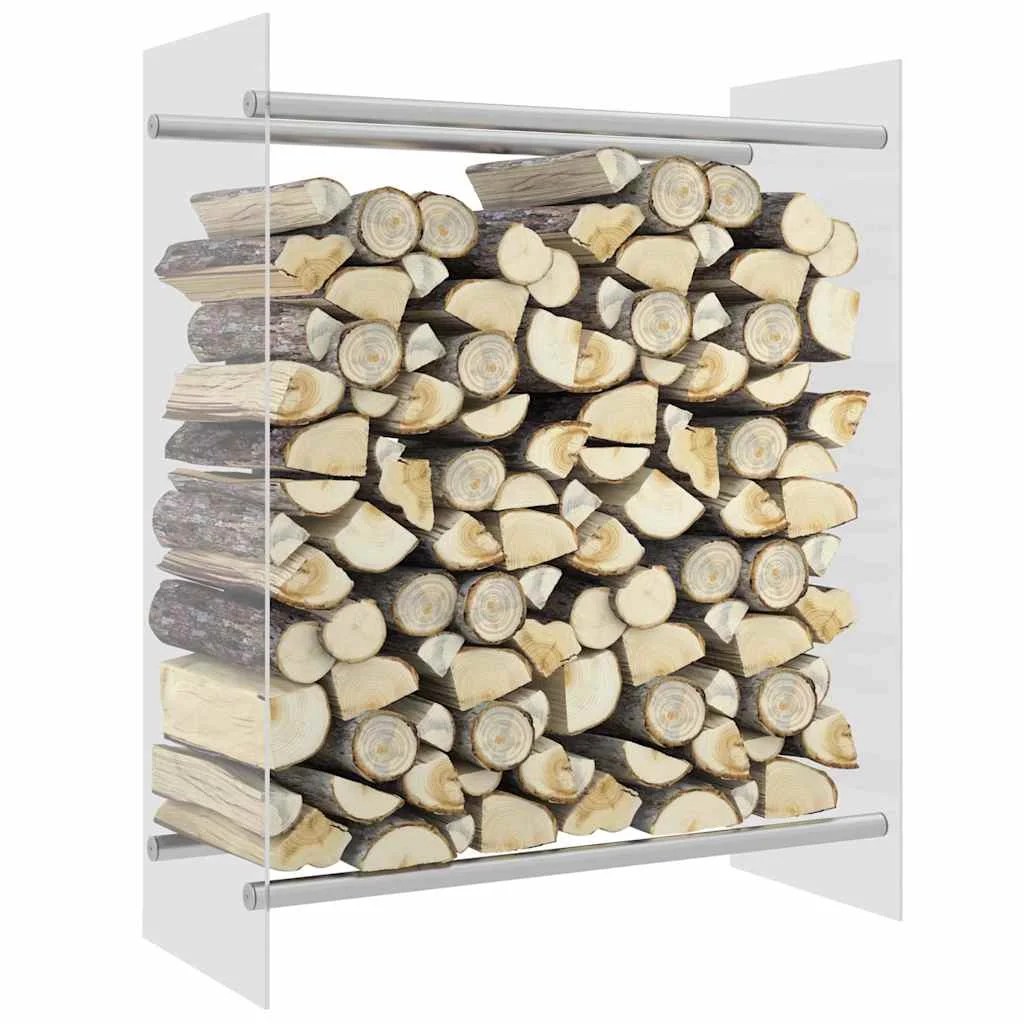 vidaXL Стойка за дърва прозрачна 80x35x100 см закалено стъкло