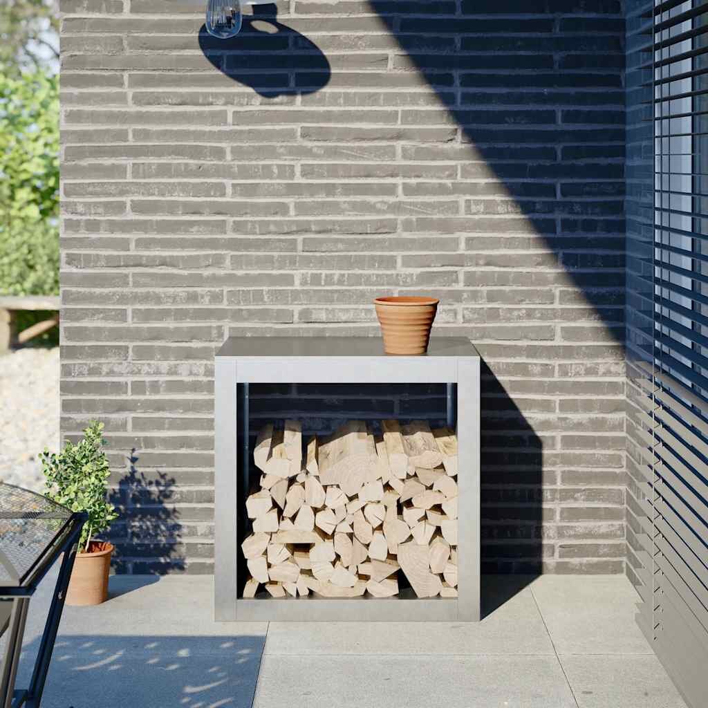 vidaXL Стойка за дърва за огрев 60x40x60 см поцинкована стомана