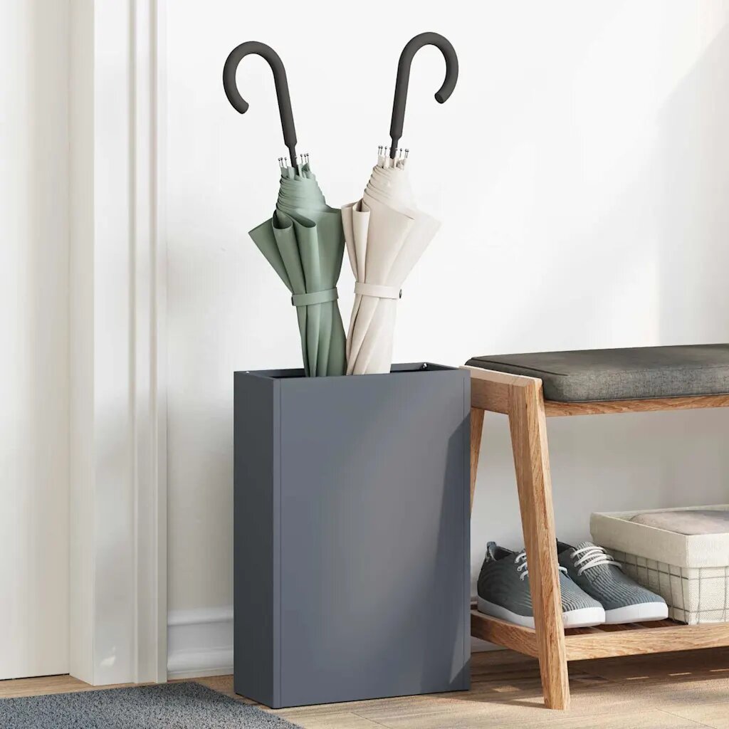 vidaXL Стойка за дъждовен чадър Антрацит 28 x 12 x 41 см Стомана