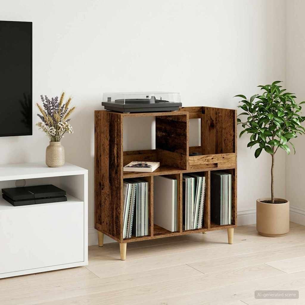 vidaXL Стойка за грамофон Дъбова дървесина 82 x 395 x 825 см