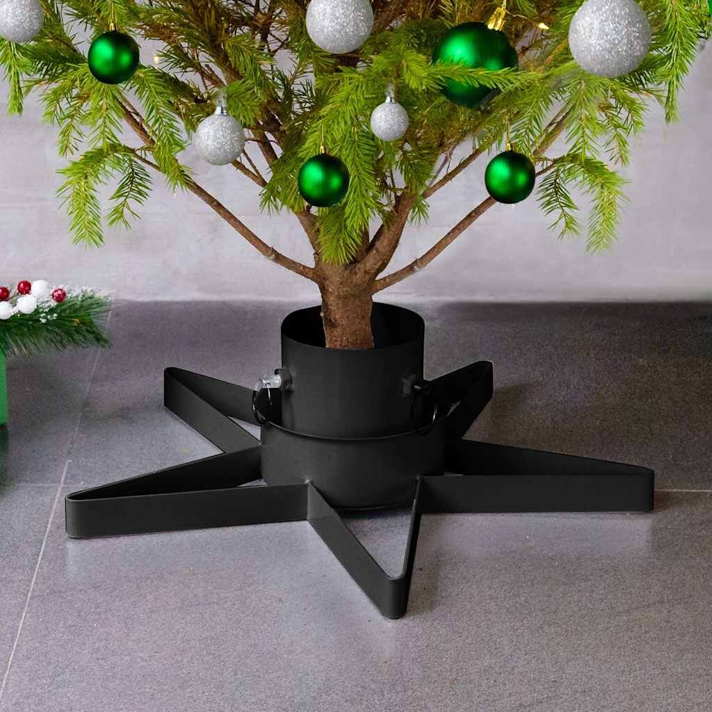 vidaXL Стойка за коледна елха черна 47x47x135 см