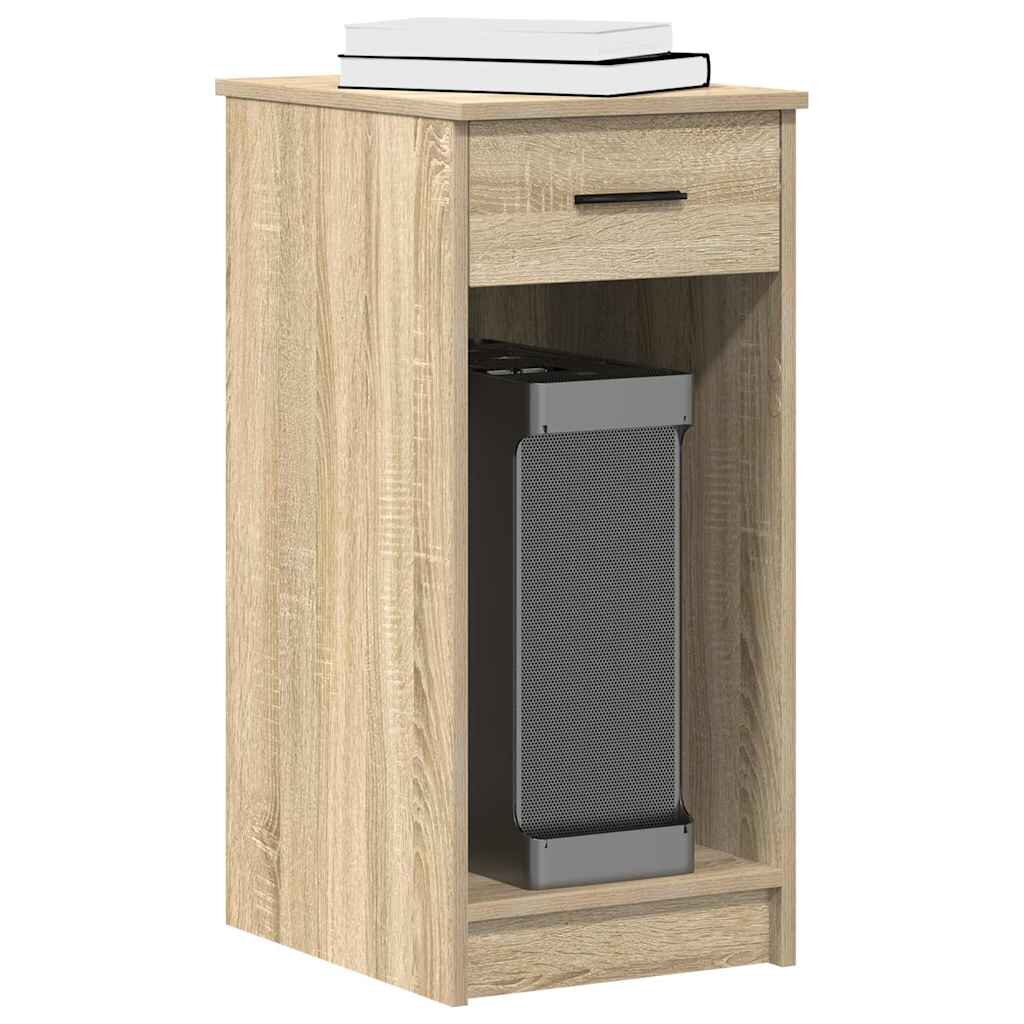 vidaXL Стойка за компютърна кула с чекмедже дъб сонома 35x45x77 см