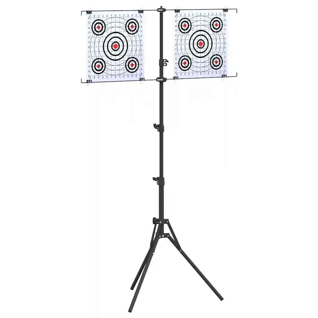 vidaXL Стойка за мишена Черен и бял 825 x 51 x 150 см Метал