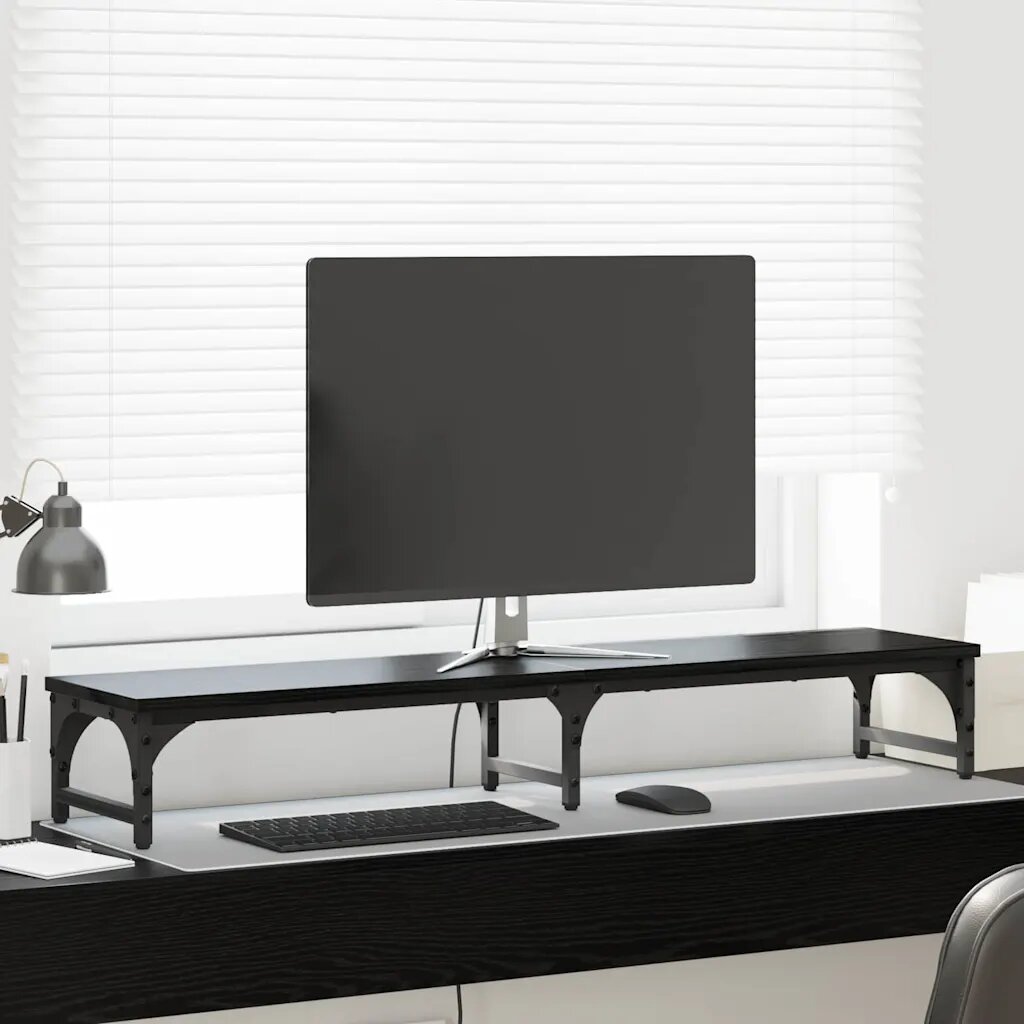 vidaXL Стойка за монитор Черен дъб 105 x 23 x 155 cm