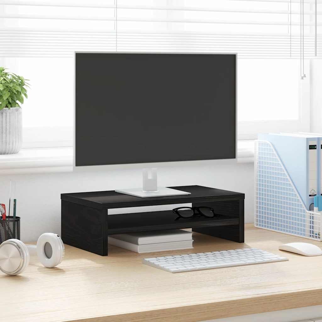 vidaXL Стойка за монитор черен дъб 42x24x13 см инженерно дърво