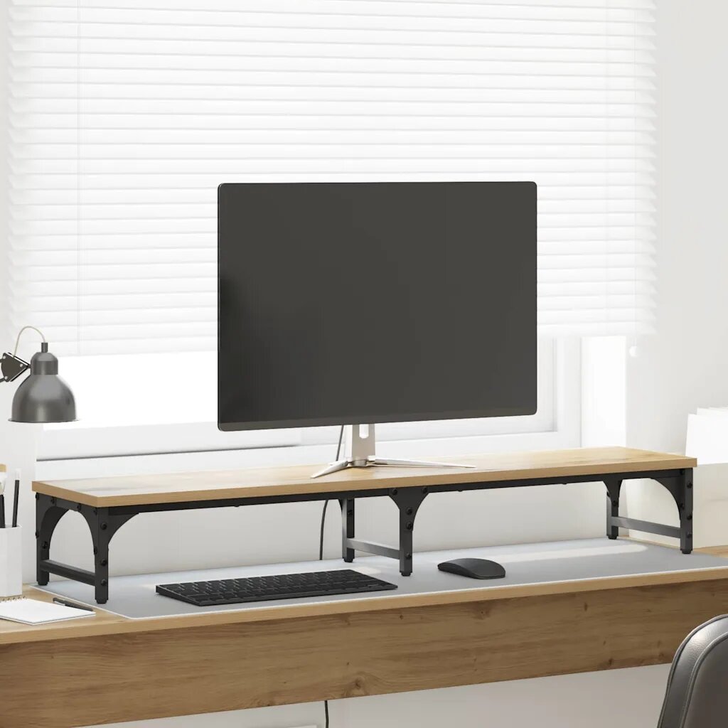 vidaXL Стойка за монитор Дъб артизан 105 x 23 x 155 cm