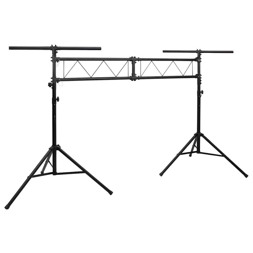 vidaXL Стойка за осветление черна 338x115x(180-300) см стомана