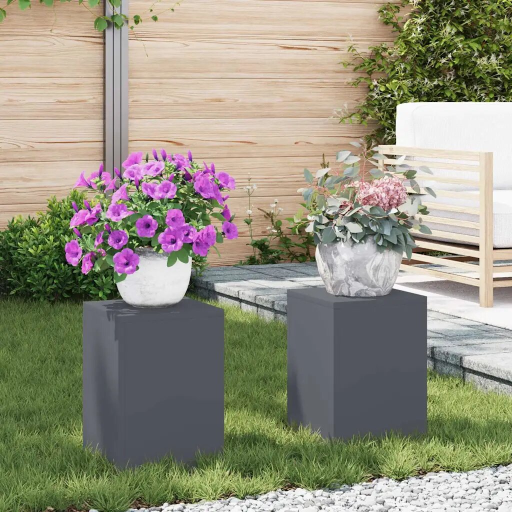 vidaXL Стойка за растения 2 бр. Антрацит 24 x 24 x 35 см