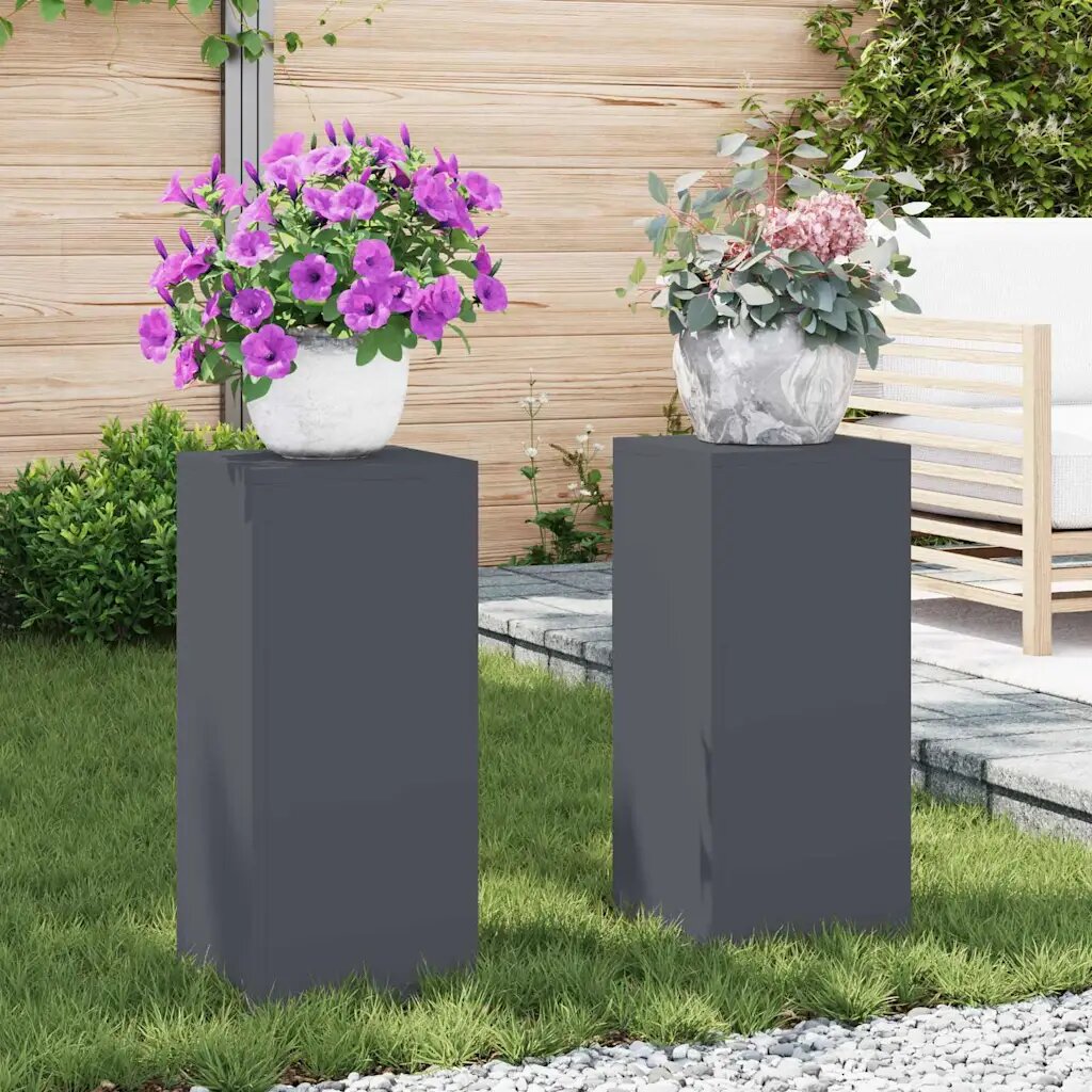 vidaXL Стойка за растения 2 бр. Антрацит 24 x 24 x 55 см