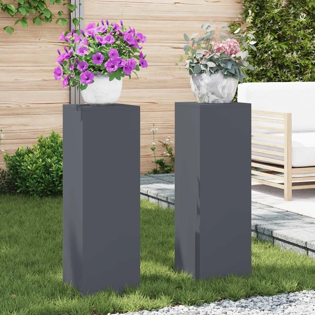 vidaXL Стойка за растения 2 бр. Антрацит 24 x 24 x 75 см