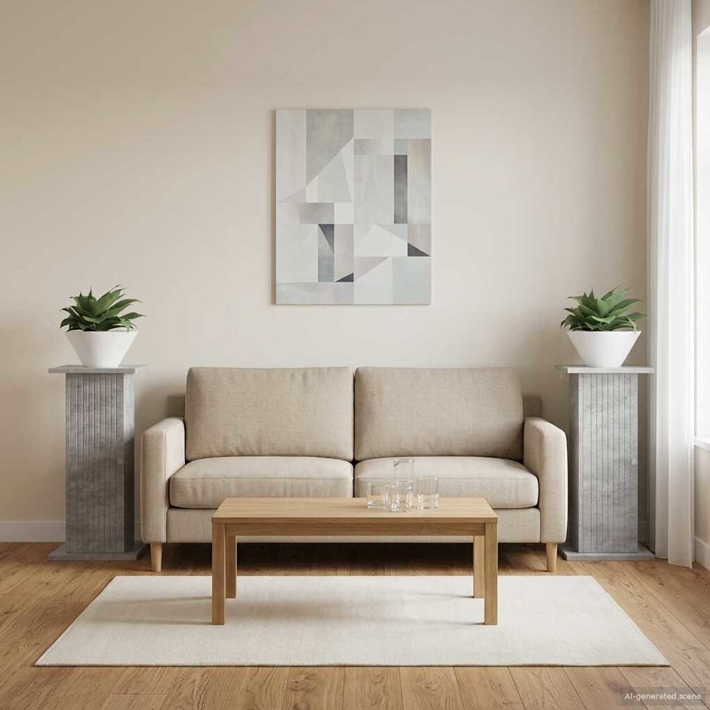 vidaXL Стойка за растения 2 бр. Бетонно сиво 305 x 30 x 605 см