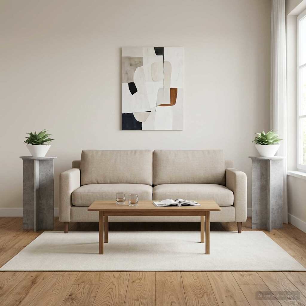 vidaXL Стойка за растения 2 бр. Бетонно сиво 40 x 40 x 80 cm