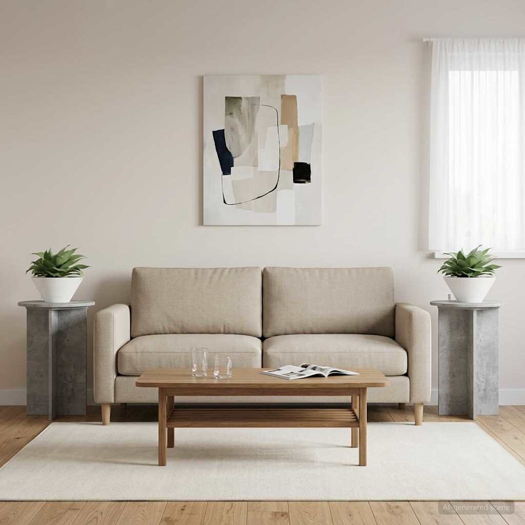 vidaXL Стойка за растения 2 бр. Бетонно сиво Ø40 x 60 см