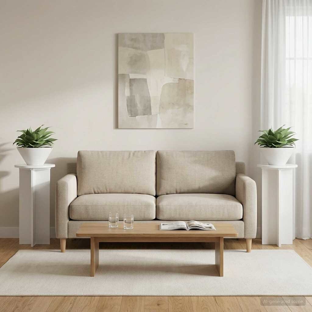 vidaXL Стойка за растения 2 бр. Бял гланц 295 x 295 x 60 см