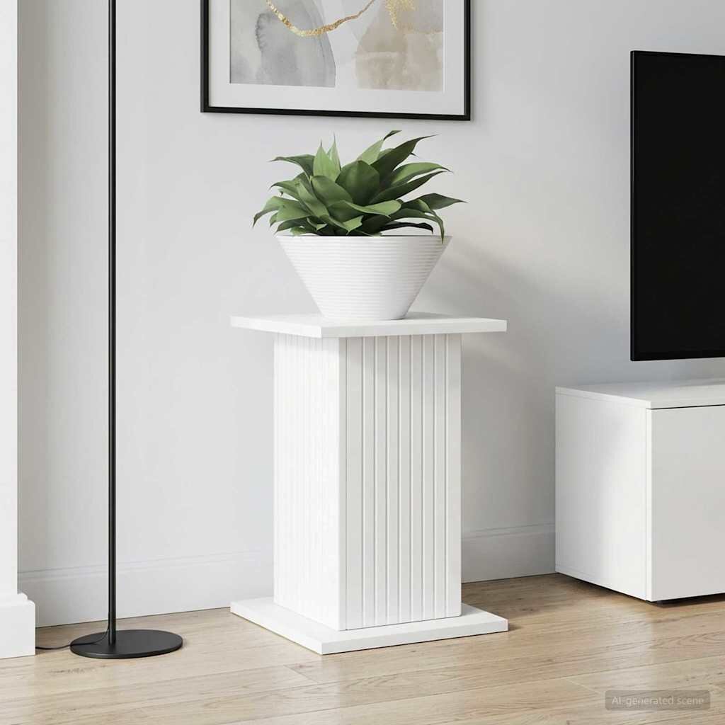 vidaXL Стойка за растения 2 бр. Бял гланц 305 x 30 x 43 см