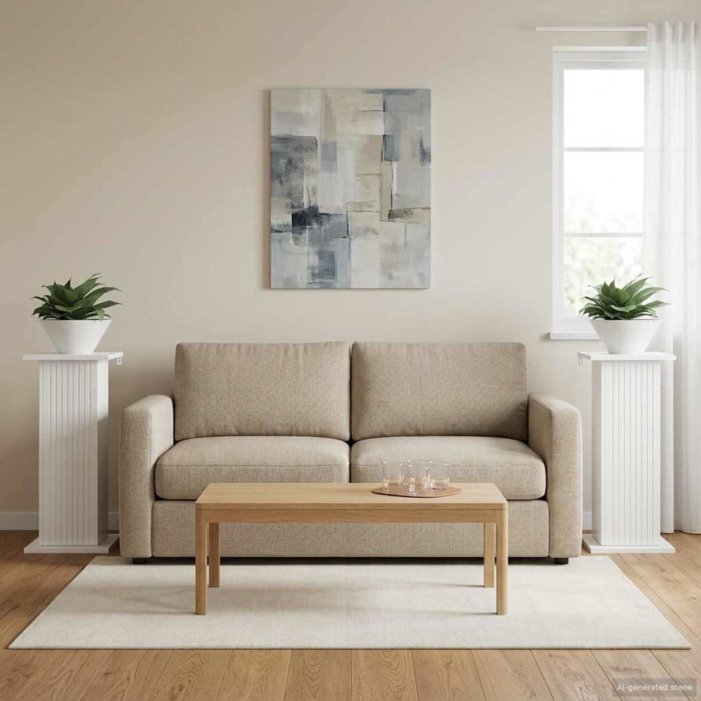 vidaXL Стойка за растения 2 бр. Бял гланц 305 x 30 x 605 см