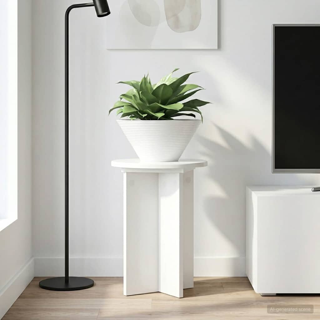 vidaXL Стойка за растения 2 бр. Бял гланц Ø295 x 40 см