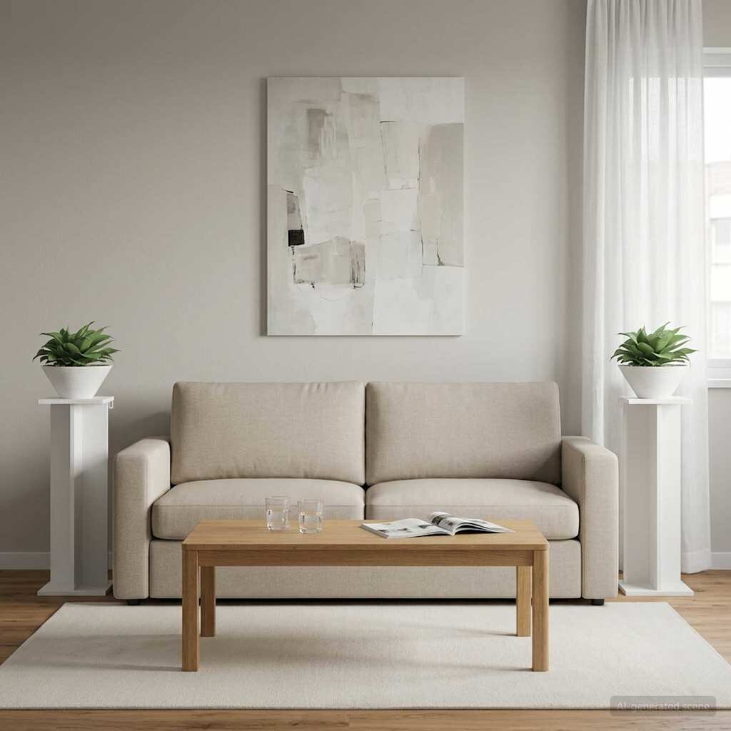 vidaXL Стойка за растения 2 бр. Бяло 25 x 255 x 805 см