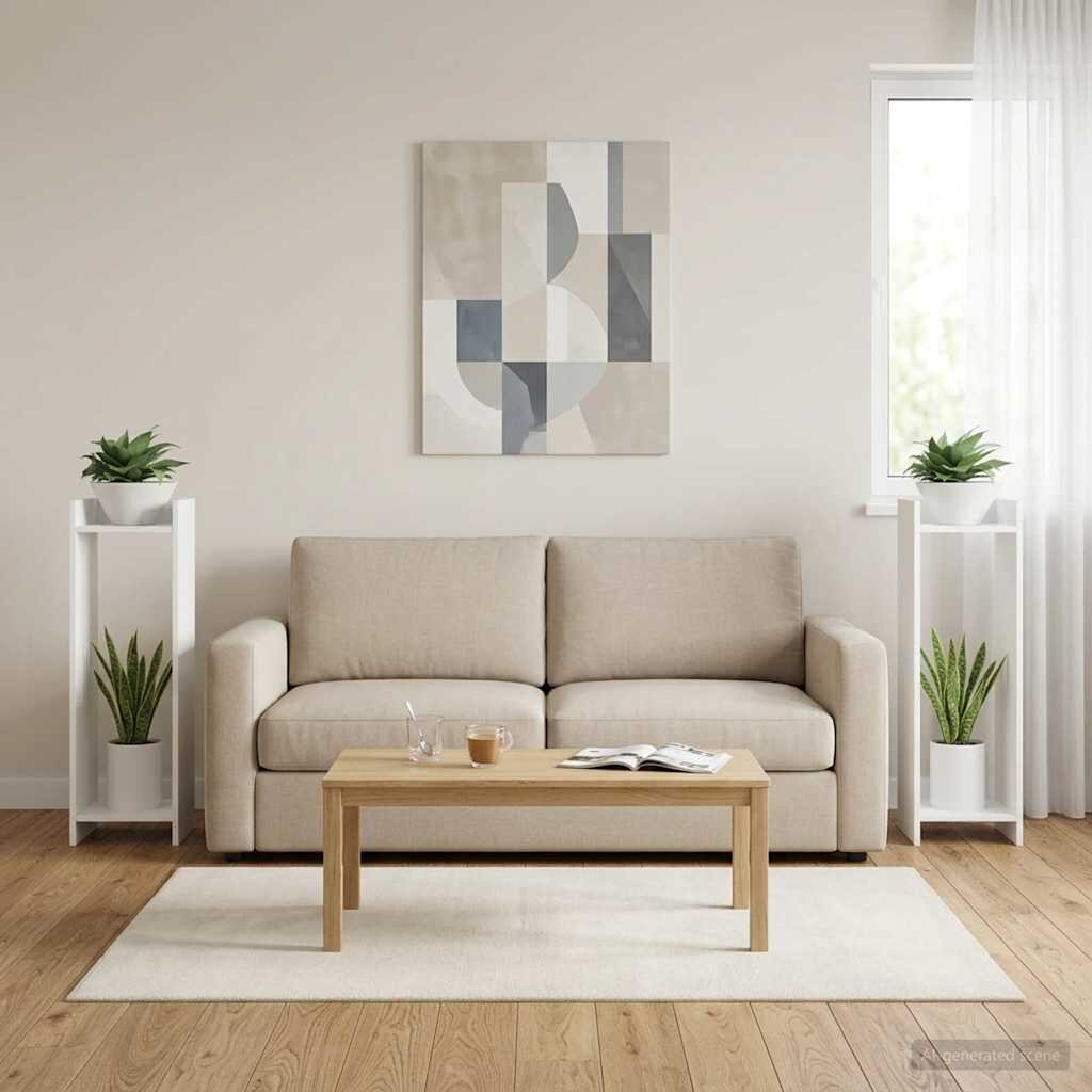 vidaXL Стойка за растения 2 бр. Бяло 30 x 30 x 100 см