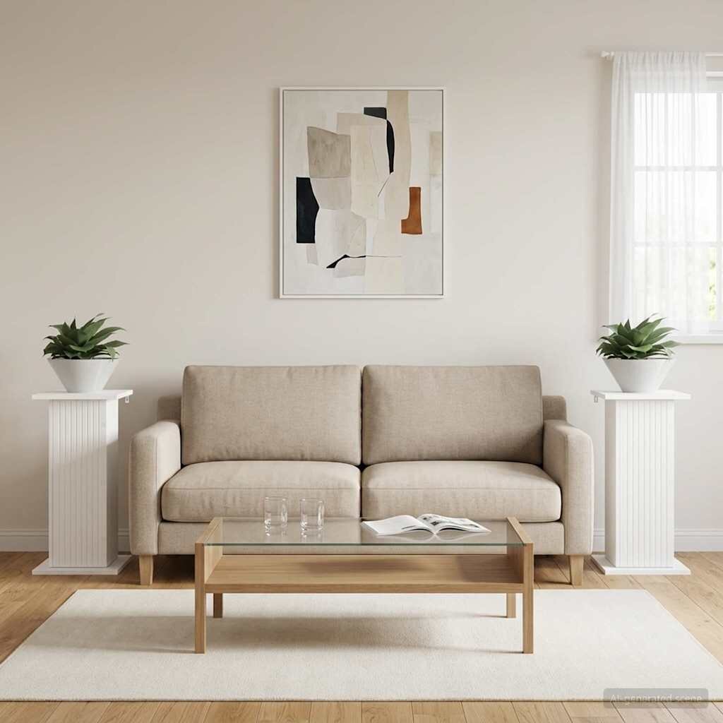 vidaXL Стойка за растения 2 бр. Бяло 305 x 30 x 605 см