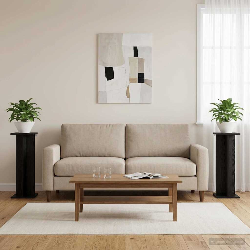 vidaXL Стойка за растения 2 бр. Черен дъб 25 x 255 x 805 см