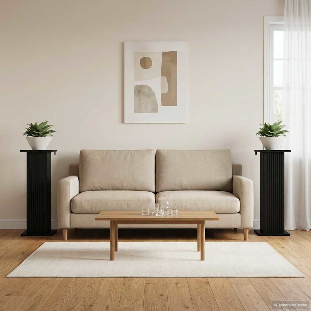 vidaXL Стойка за растения 2 бр. Черно 305 x 30 x 805 см