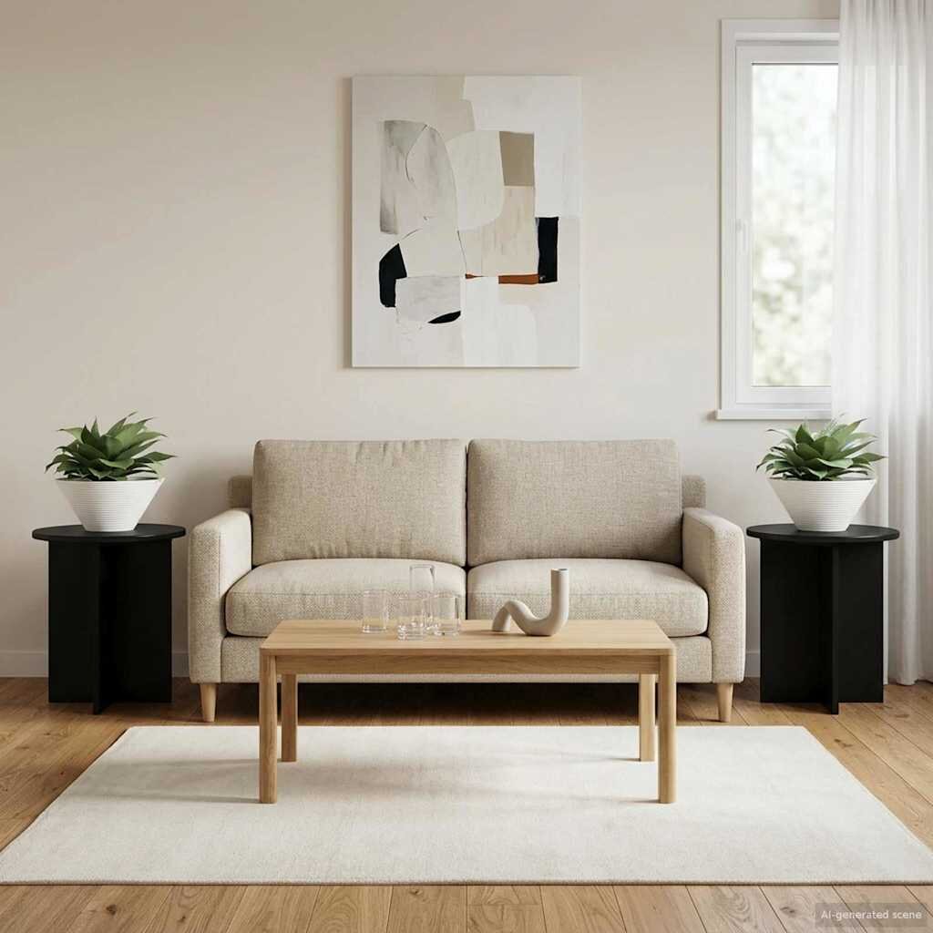 vidaXL Стойка за растения 2 бр. Черно 40 x 40 x 40 cm