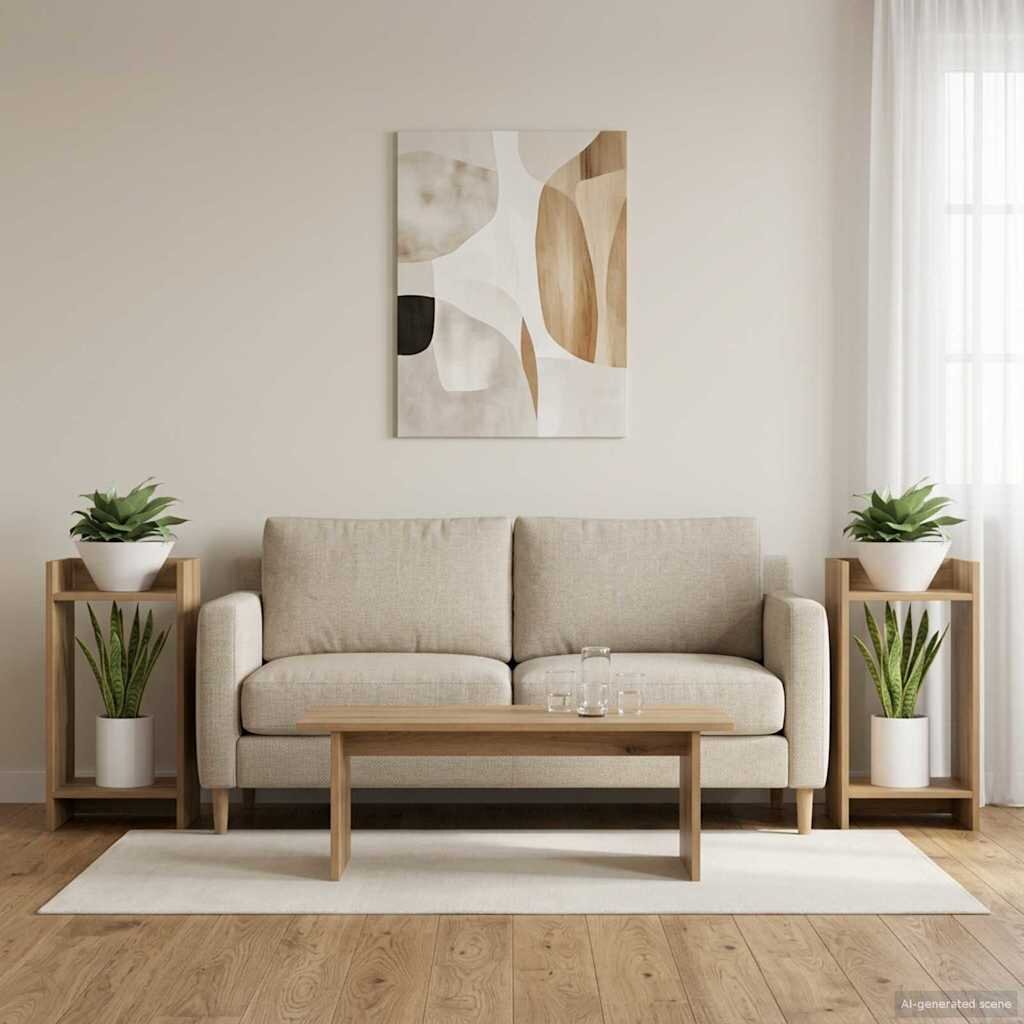 vidaXL Стойка за растения 2 бр. Дъб артизан 30 x 30 x 60 cm