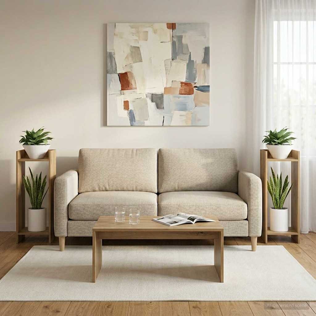 vidaXL Стойка за растения 2 бр. Дъб артизан 30 x 30 x 80 cm