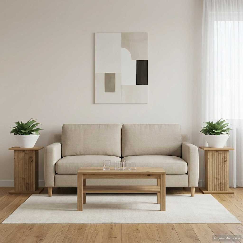 vidaXL Стойка за растения 2 бр. Дъб артизан 305 x 30 x 43 см