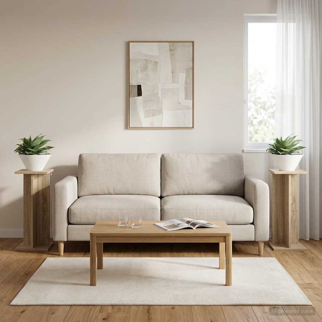 vidaXL Стойка за растения 2 бр. Дъб сонома 25 x 255 x 605 см