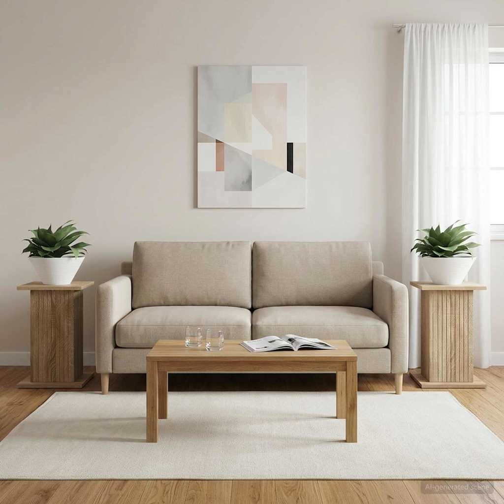 vidaXL Стойка за растения 2 бр. Дъб сонома 305 x 30 x 43 см