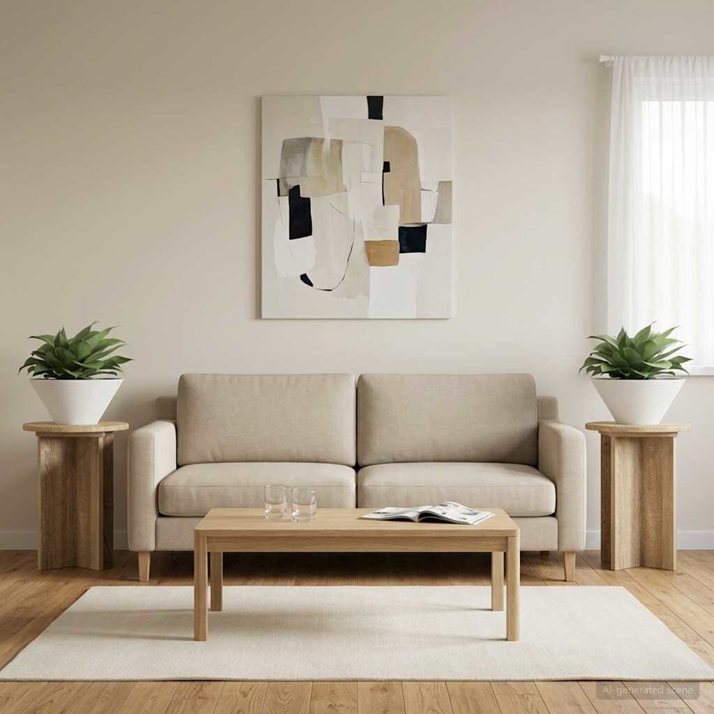 vidaXL Стойка за растения 2 бр. Дъб сонома Ø295 x 40 см