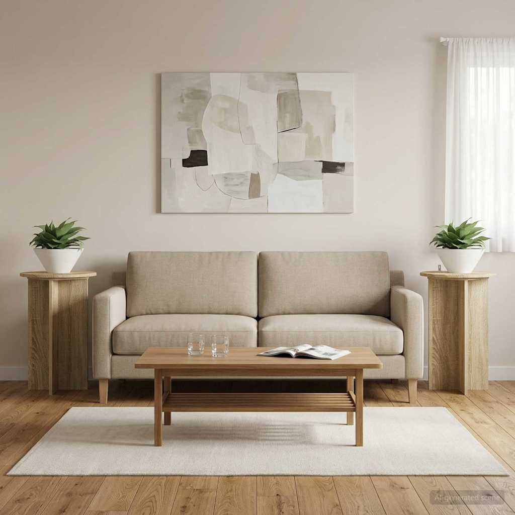 vidaXL Стойка за растения 2 бр. Дъб сонома Ø40 x 60 см