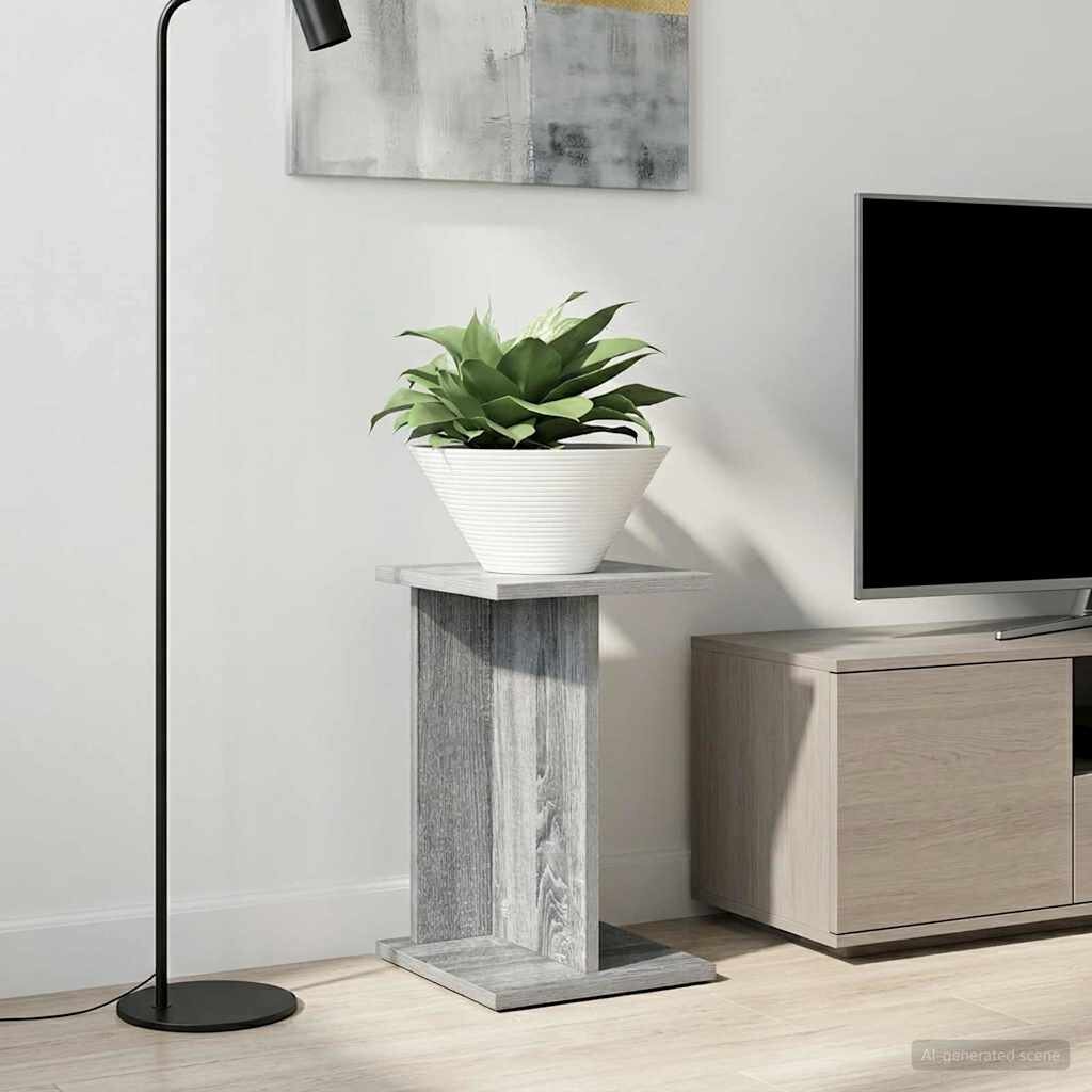 vidaXL Стойка за растения 2 бр. Сив Сонома 25 x 255 x 405 см