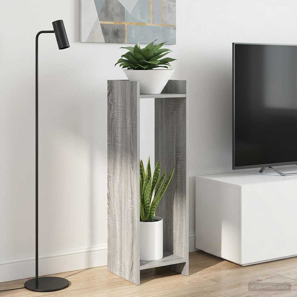 vidaXL Стойка за растения 2 бр. Сив Сонома 30 x 30 x 100 см