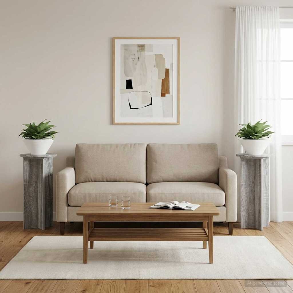 vidaXL Стойка за растения 2 бр. Сива сонома 295 x 295 x 60 см