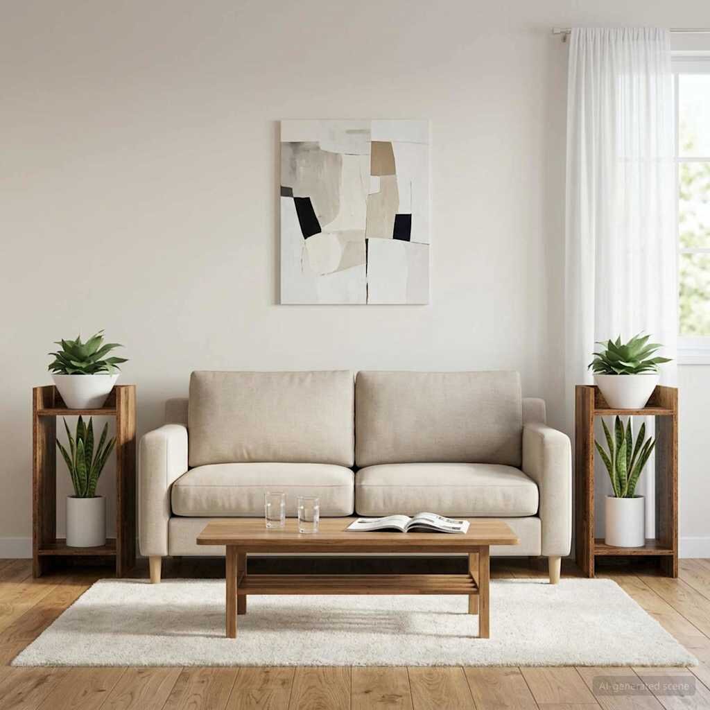 vidaXL Стойка за растения 2 бр. Старо дърво 30 x 30 x 60 cm