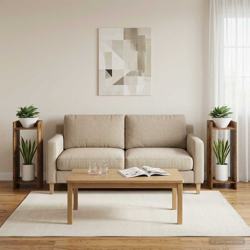 vidaXL Стойка за растения 2 бр. Старо дърво 30 x 30 x 80 cm