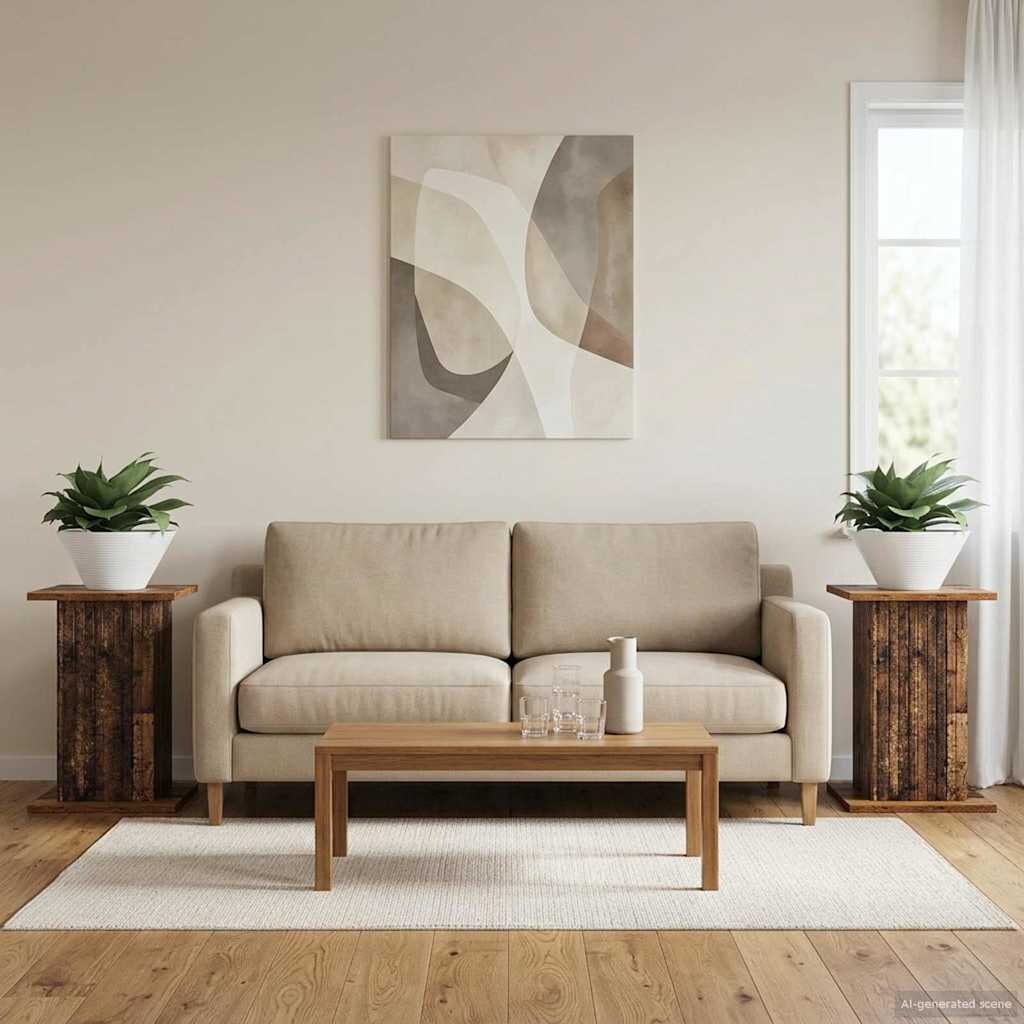 vidaXL Стойка за растения 2 бр. Старо дърво 305 x 30 x 43 см