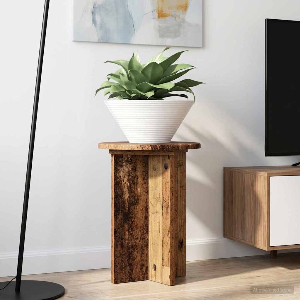 vidaXL Стойка за растения 2 бр. Старо дърво Ø295 x 40 см