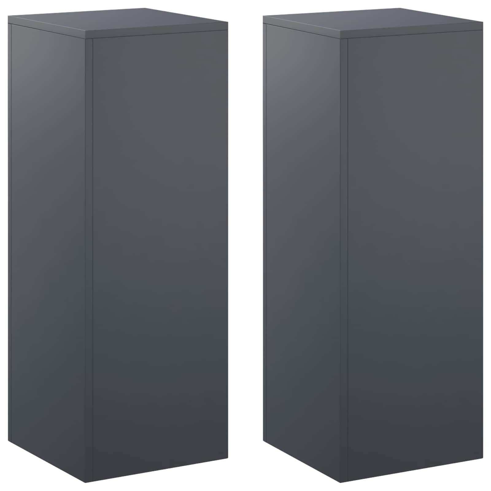 vidaXL Стойка за растения 2 pcs Антрацит 30 x 30 x 80 cm