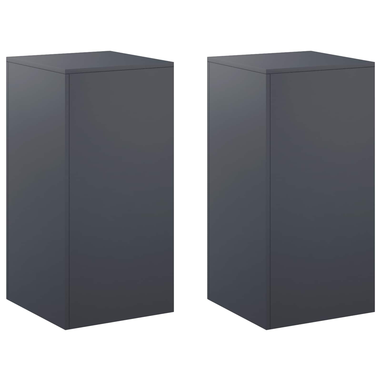 vidaXL Стойка за растения 2 pcs Антрацит 40 x 40 x 80 cm